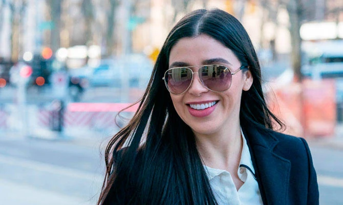 In this file photo taken on January 14, 2019, Emma Coronel Aispuro, wife of Joaquin "El Chapo" Guzman, arrives at the US Federal Courthouse in Brooklyn, New York. Accused Mexican drug kingpin Joaquin "El Chapo" Guzman is an "excellent father, friend, brother, son and partner," his young wife said as his landmark trial in New York wound up. (AFP)