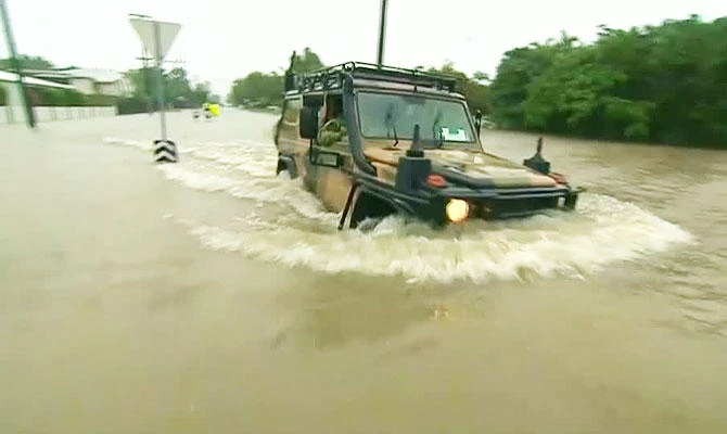 Unprecedented floods have lashed eastern Australia where around 100 homes have been evacuated as authorities warn of more heavy rain. (REUTERS)