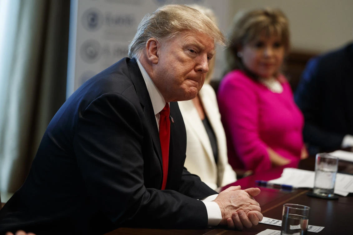 President Donald Trump listens during an event on human trafficking in the Cabinet Room of the White House, Friday, Feb. 1, 2019, in Washington. (File/AP)