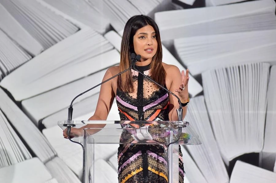 Nick cracks a joke as Priyanka stuns in Elie Saab