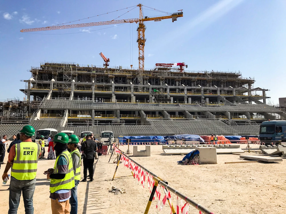 The construction site for the Lusail stadium north of Doha. (AFP file photo)
