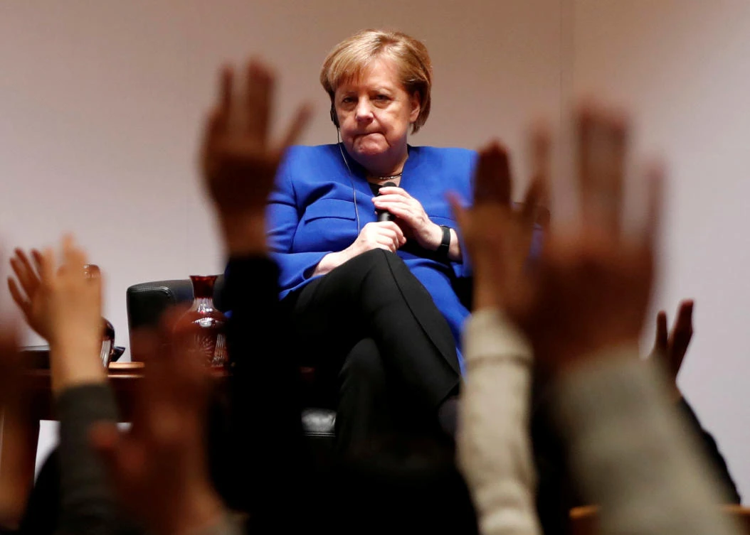 ‘From a political point of view, there is still time,’ German Chancellor Angela Merkel told an economic conference in Tokyo. (Reuters)