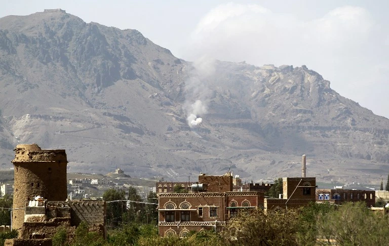 Arab coalition jets launched three air raids on the Houthi militia. (File/AFP)