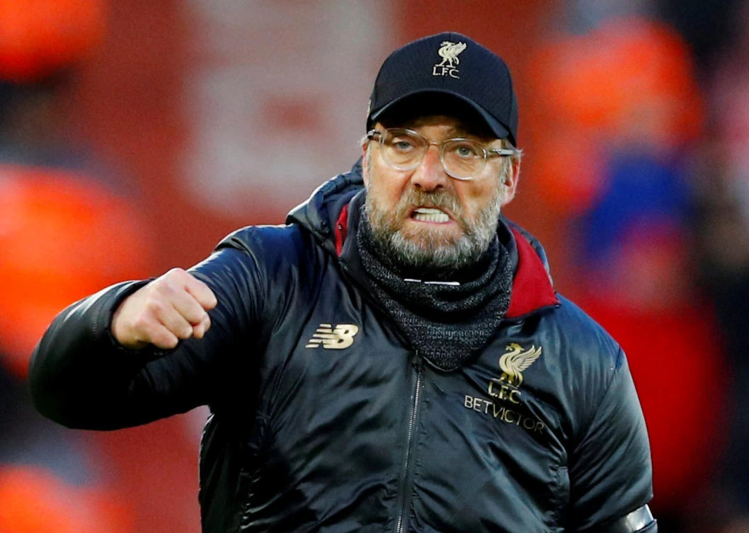 Liverpool manager Jurgen Klopp celebrates after his side beat Bournemouth at Anfield. (Reuters)