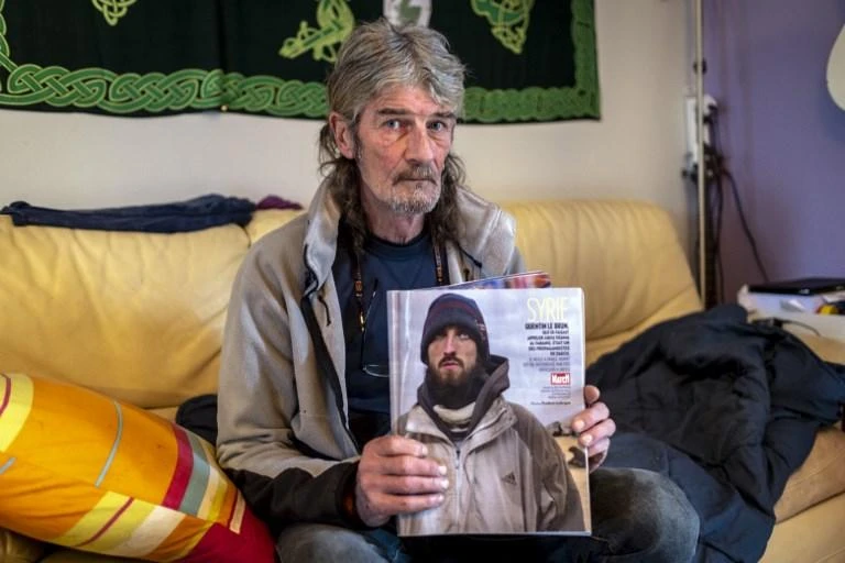 Jacques Le Brun, above, is hoping his son is among the 130 French nationals expected to return home soon. (AFP)