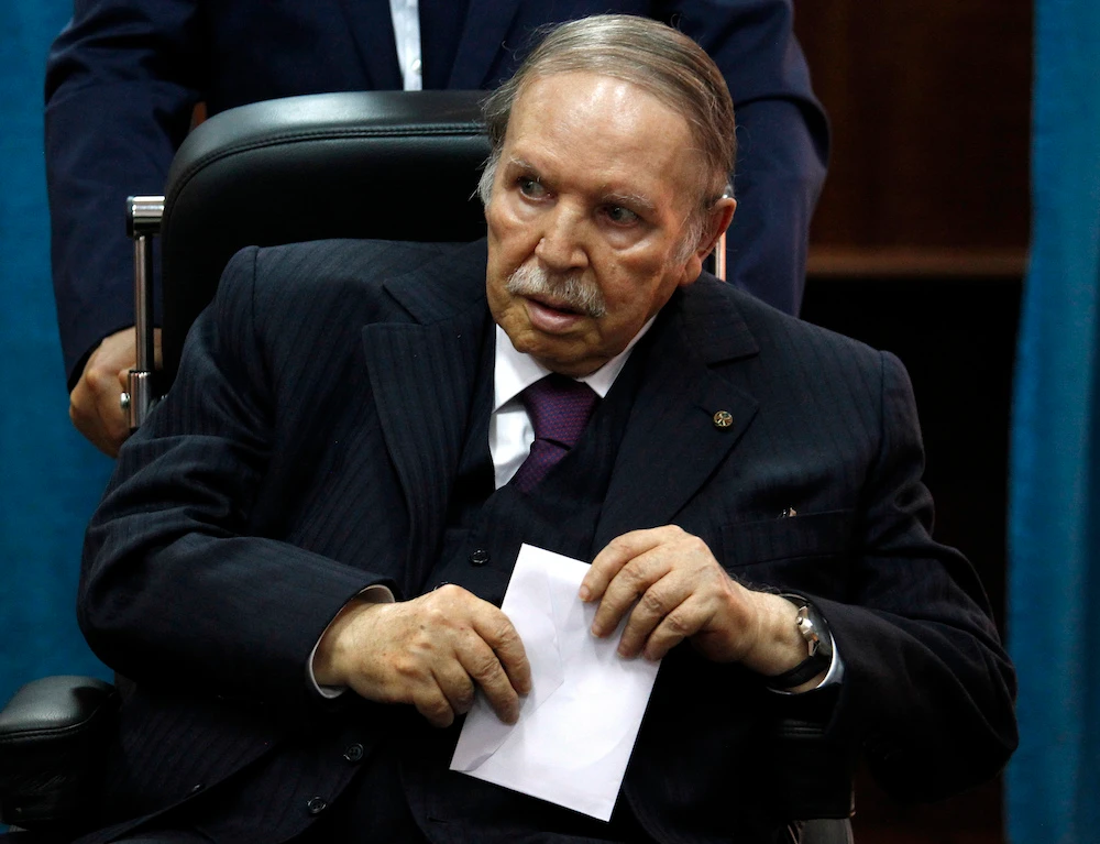 In this May 4, 2017, file photo, Algerian President Abdelaziz Bouteflika prepares to vote in Algiers. (AP)