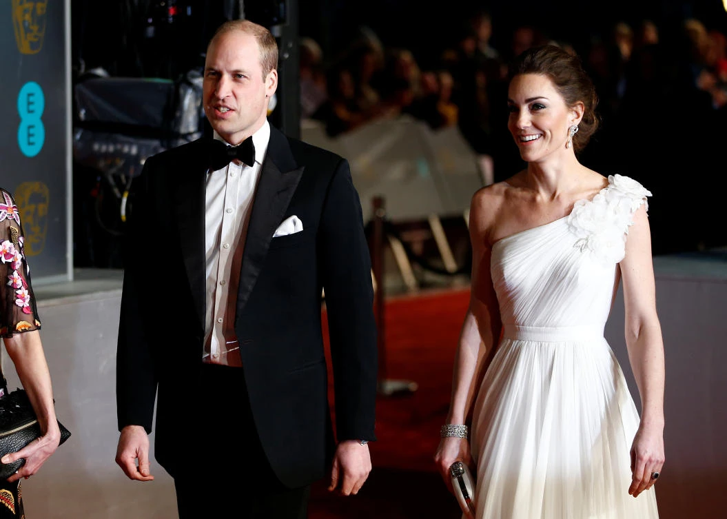 Britain’s Prince William, Duke of Cambridge and Catherine, Duchess of Cambridge arrive at the British Academy of Film and Television Awards (BAFTA) at the Royal Albert Hall in London, Britain, February 10, 2019. (Reuters)