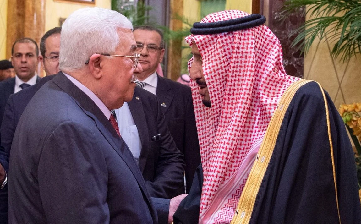 King Salman and Palestinian President Mahmoud Abbas held talks on Tuesday. (SPA)