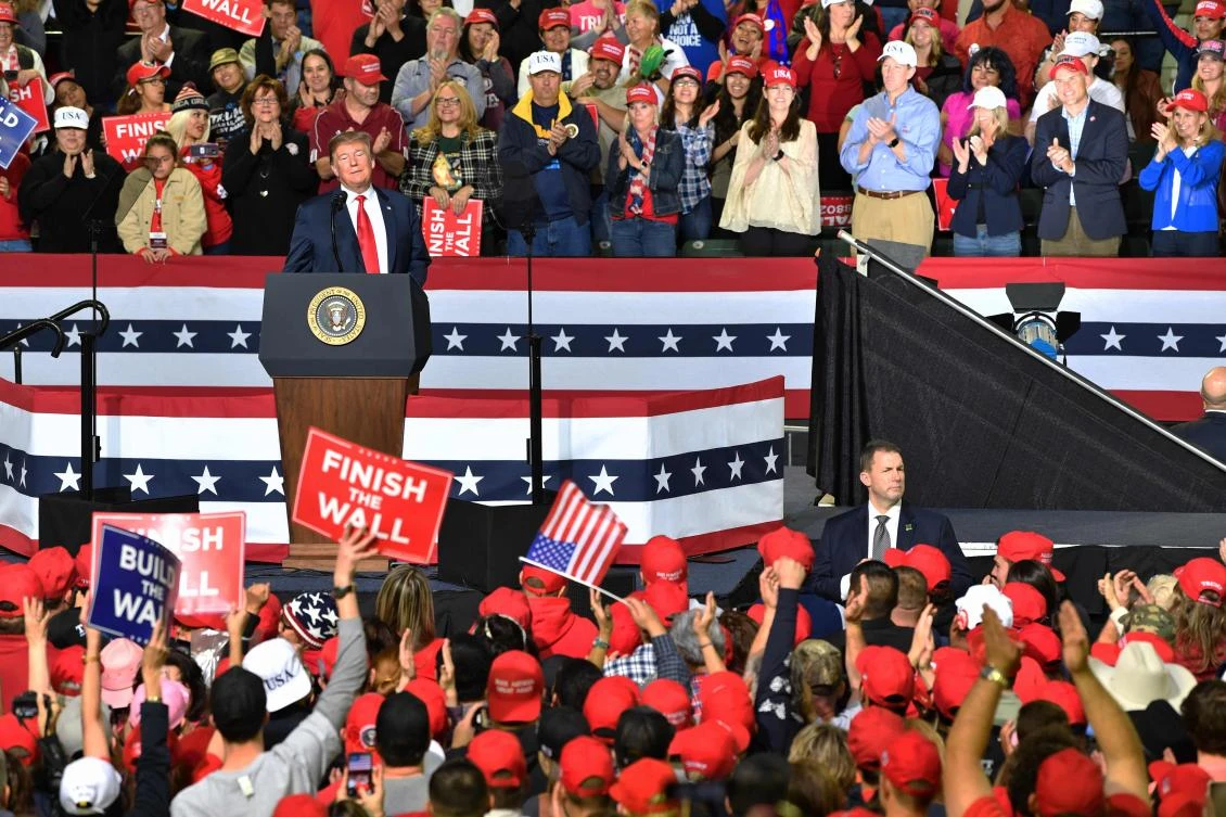 The British Broadcasting Corporation has asked the White House for a review of security arrangements after a BBC cameraman was assaulted at a Donald Trump rally in El Paso, Texas. (AFP)