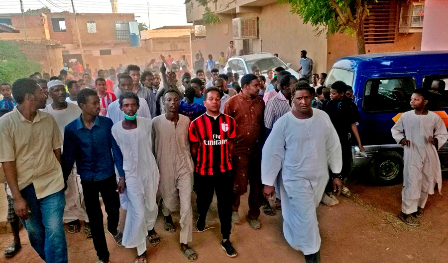 Sudanese protesters take part in an anti-government demonstration east of the capital Khartoum on Feb. 9, 2019. (AFP)