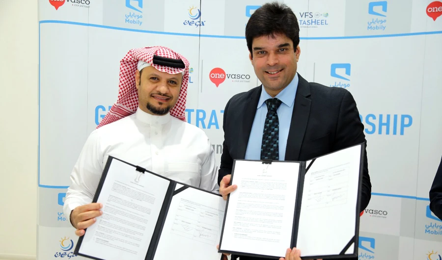 The signing took place in the presence of chief executives from both the companies at the VFS Tasheel office in Dubai.