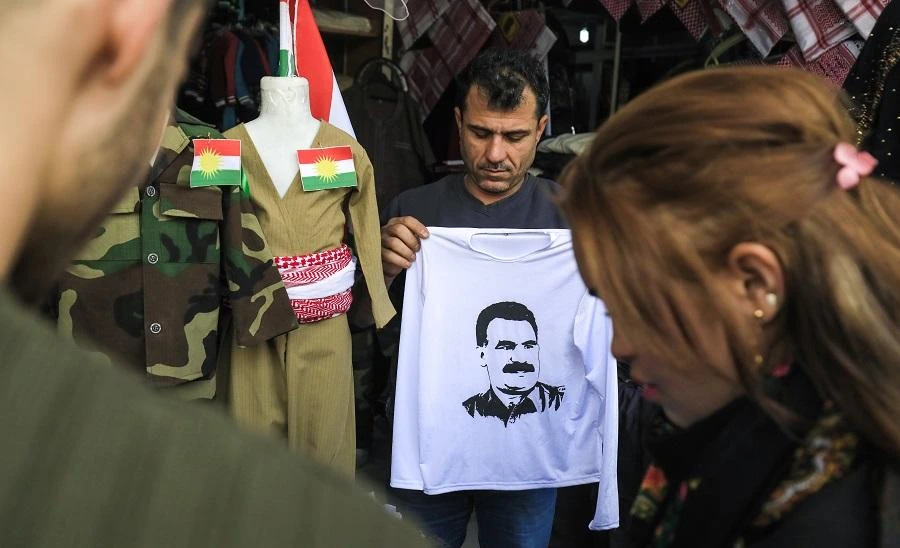 The pro-Kurdish Peoples’ Democratic Party (HDP) say more than 300 detainees are on hunger strike to protest what they call Ocalan’s isolation. (File/AFP)