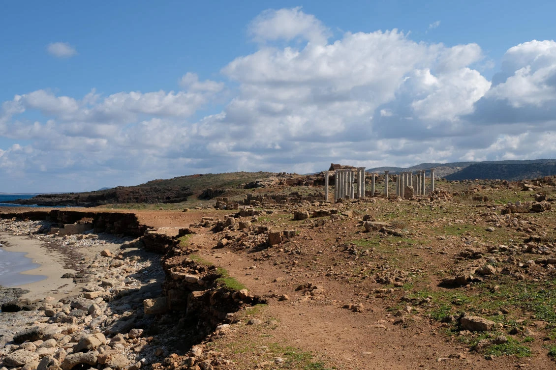 Historical monuments are pictured near the fishing port in the area of Susah, Libya February 10, 2019. Picture taken February 10, 2019. (Reuters)