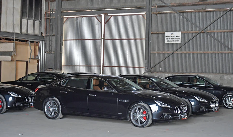 A fleet of Maserati cars are seen during the 2018 Asia-Pacific Economic Cooperation (APEC) forum in Port Moresby, Papua New Guinea, on November 17, 2018. (AAP/Mick Tsikas/via REUTERS)