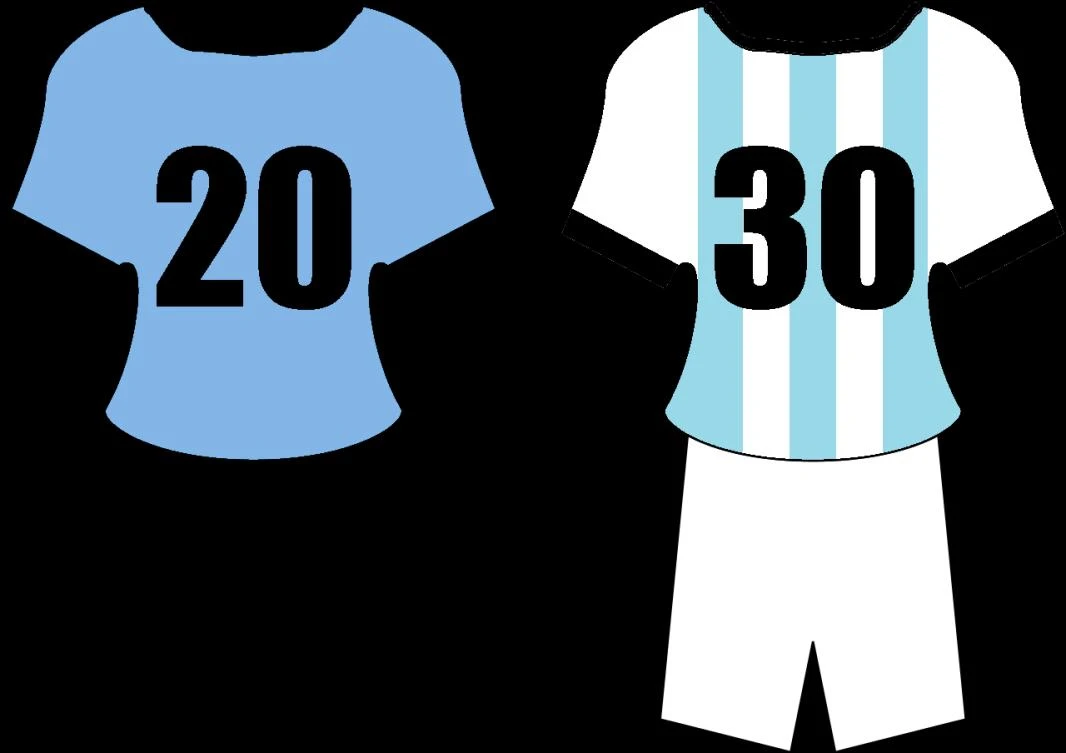A graphical representation of the shirts worn by Luis Suárez and Lionel Messi to promote the bid. (Wikimedia Commons)