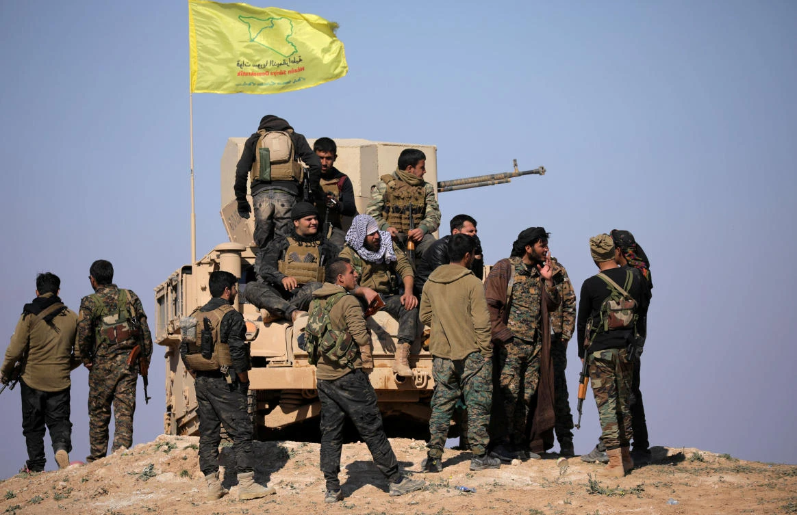 The Kurdish-led Syrian Democratic Forces, above, has battled to crush Daesh in the shrinking Baghouz enclave east of the Euphrates river near the Iraqi border. (Reuters)