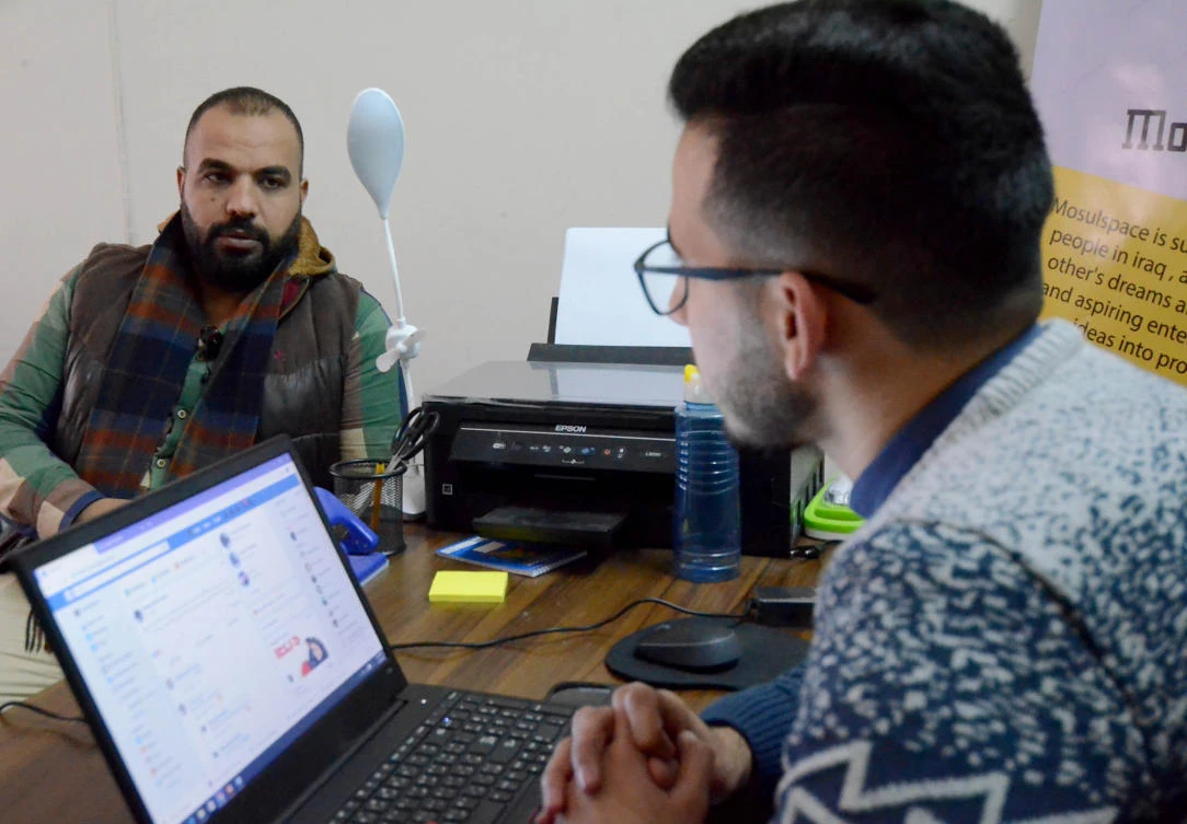 Around 600-700 to Iraqi youth visited Mosul Space to attend a seminar or seek out resources as they start their own ventures. (AFP)