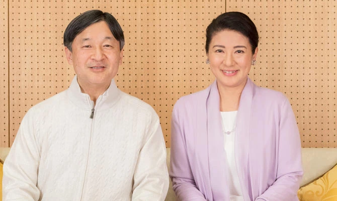 In this Feb. 17, 2019, photo provided by the Imperial Household Agency of Japan, Japan's Crown Prince Naruhito and Crown Princess Masako pose for a photo at their residence Togu Palace in Tokyo. Naruhito celebrates his 59th birthday on Saturday, Feb. 23, 2019. (AP)