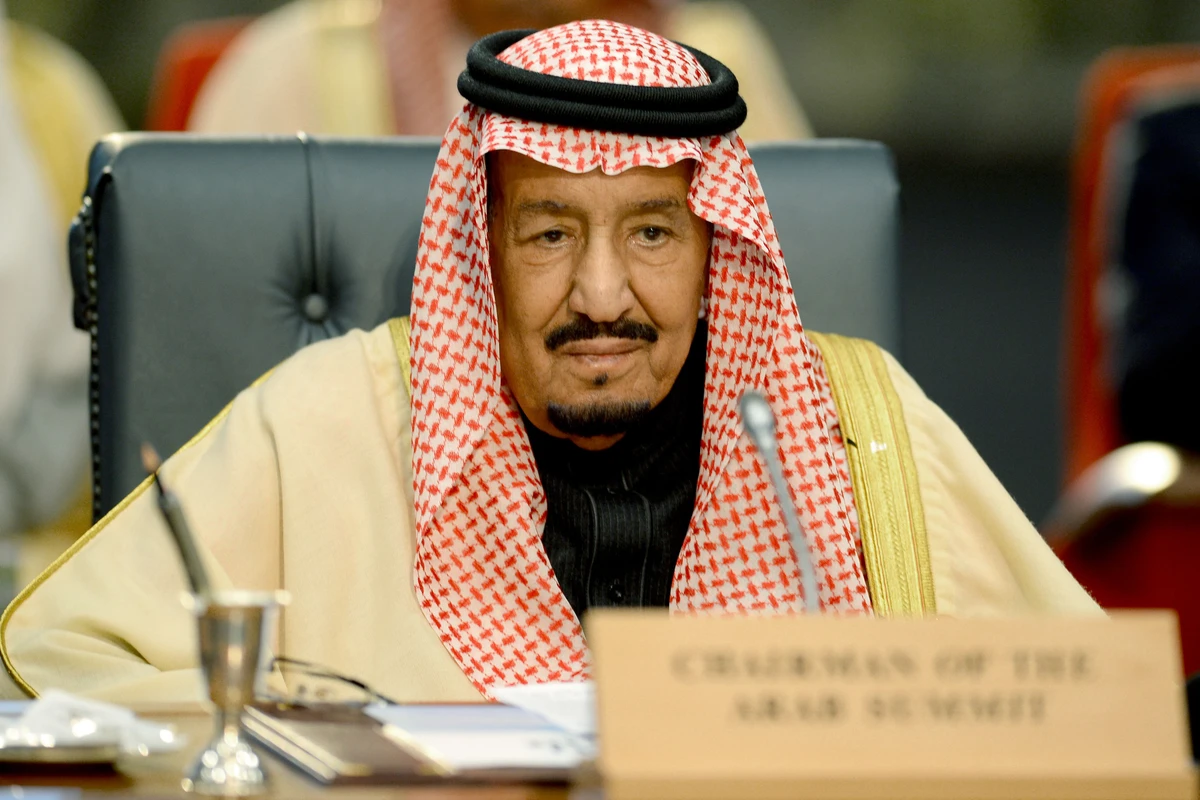 Saudi Arabia's King Salman speaks at the Arab-European Summit in Sharm El-Sheikh. (AFP)