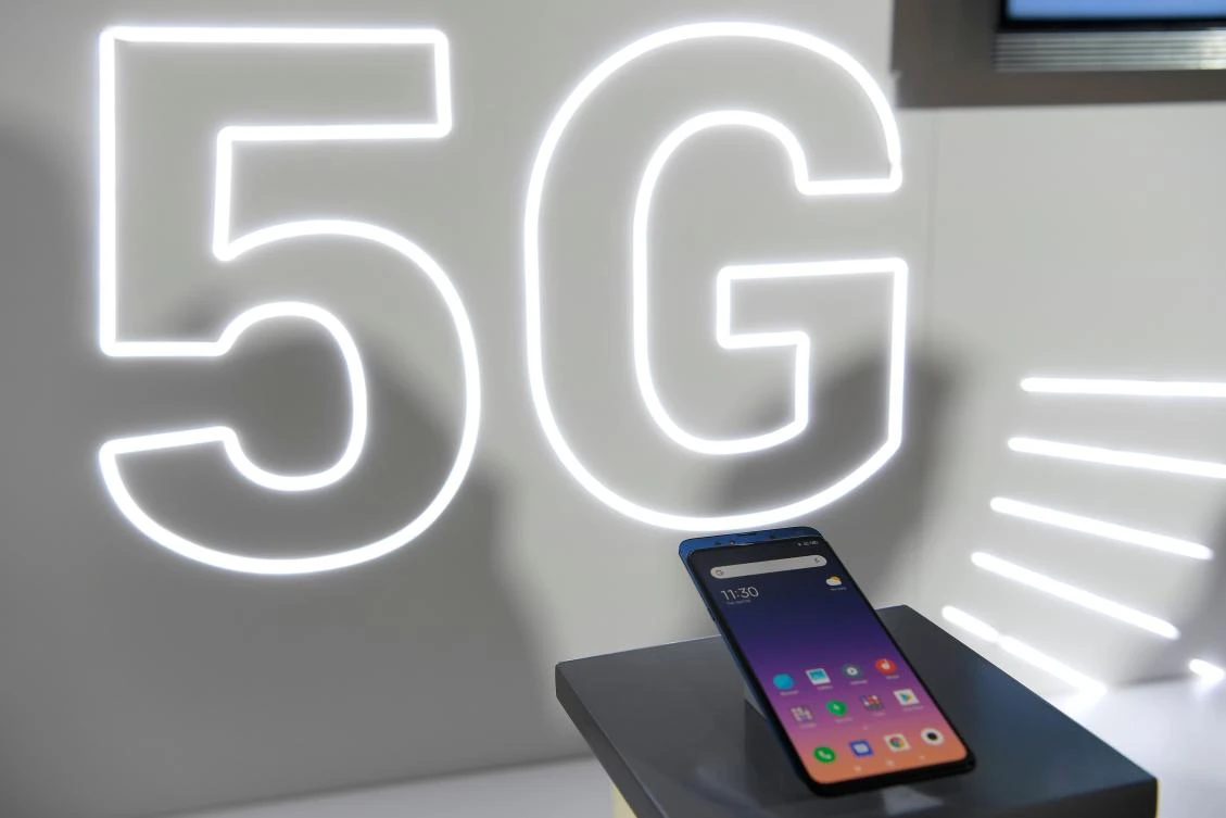 Chinese electronics company Xiaomi Corporation’s new smartphone Mi MIX3 5G is displayed at the Mobile World Congress (MWC), on the eve of the world’s biggest mobile fair in Barcelona. (AFP)