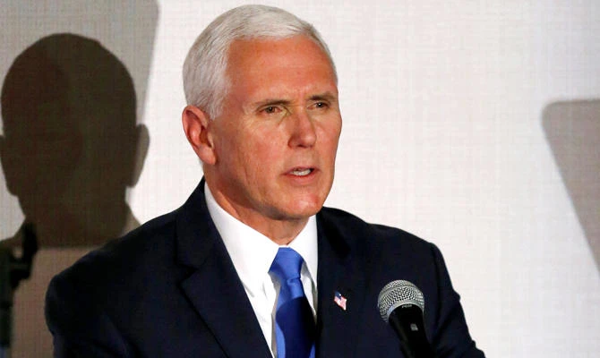 U.S. Vice President Mike Pence speaks during a meeting of the Lima Group in Bogota, Colombia, February 25, 2019. (REUTERS)