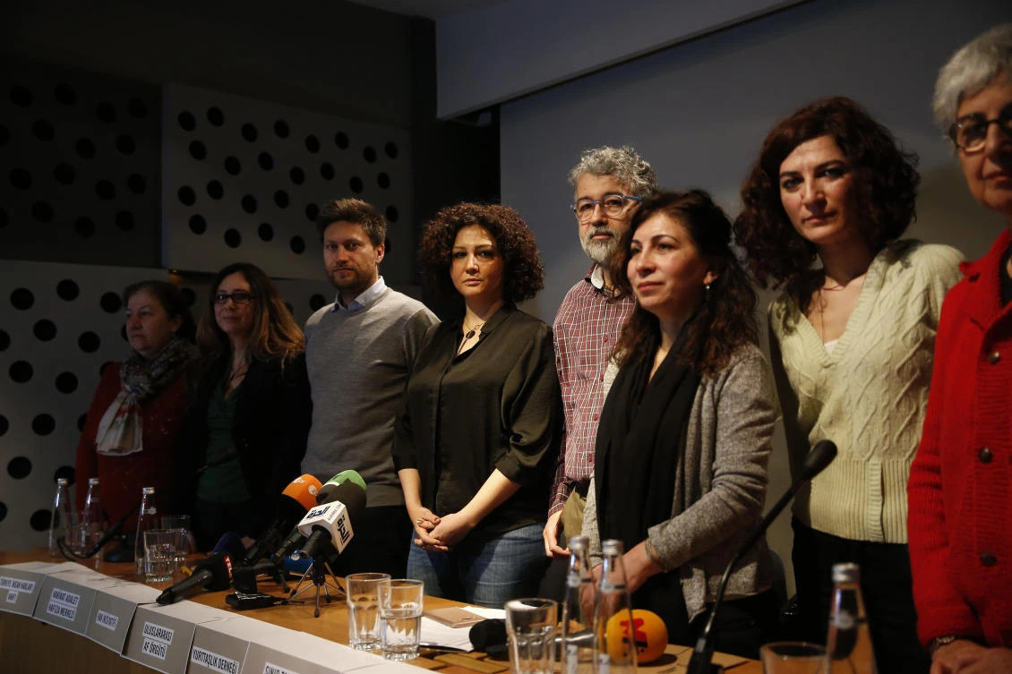 Members of Turkish and international human rights organizations, including Amnesty International, have called on Turkey to end what they termed as an “orchestrated campaign of intimidation and judicial harassment of civil society,” after prosecutors moved to indict 16 prominent activists. (AP)