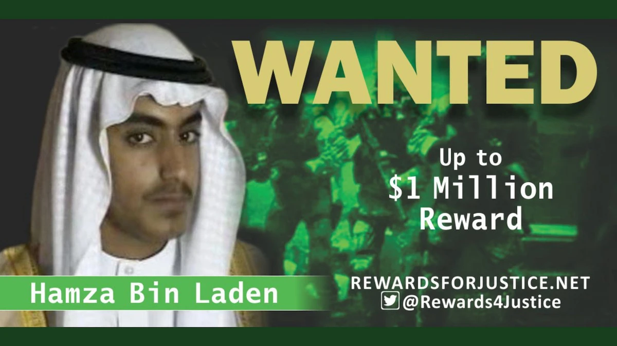A photograph circulated by the US State Department's Twitter account to announce a $1 million USD reward for Al-Qaeda key leader Hamza bin Laden, son of Osama bin Laden, is seen March 1, 2019. (State Department/Reuters)