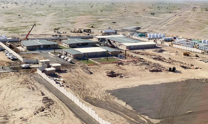 The base camp currently houses 60 people who will live and work on site.