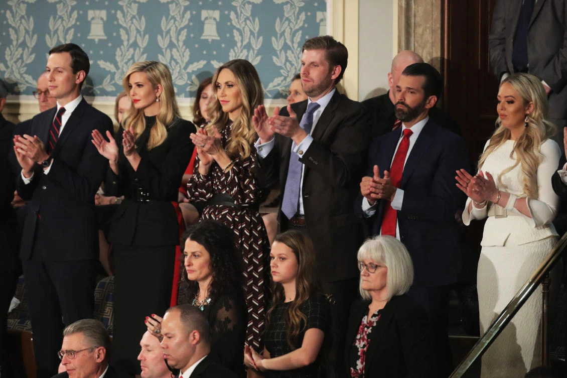 In this file photo taken on February 4, 2019, members of President Donald Trump's family look on during the State of the Union address in the chamber of the US House of Representatives in Washington, DC. The House Judiciary Committee launched a sprawling new probe on March 4, 2019 into Trump's inner circle and alleged abuses of power, demanding documents from dozens of individuals including the president's sons Donald Jr. and Eric and son-in-law Jared Kushner. (AFP / GETTY IMAGES NORTH AMERICA / CHIP SOMODEVILLA)