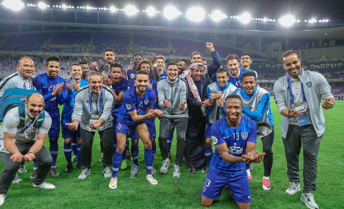 The Riyadh giants celebrate the 1-0 win over UAE powerhouses Al-AIn. (Al-Hilal)