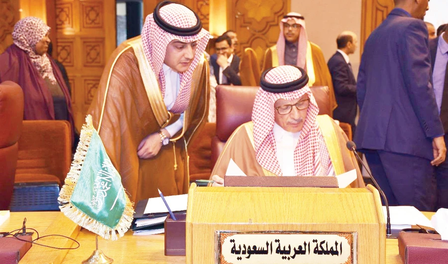 Saudi Minister of State for African Affairs Ahmed bin Abdul Aziz Kattan attends a meeting of the League of Arab States’ Council in Cairo. (SPA)