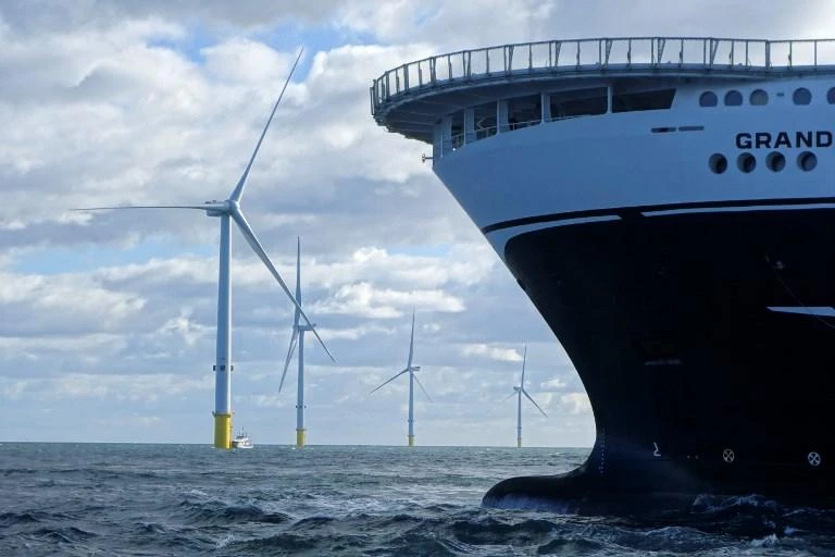 Offshore wind currently provides about seven percent of British electricity. (AFP)