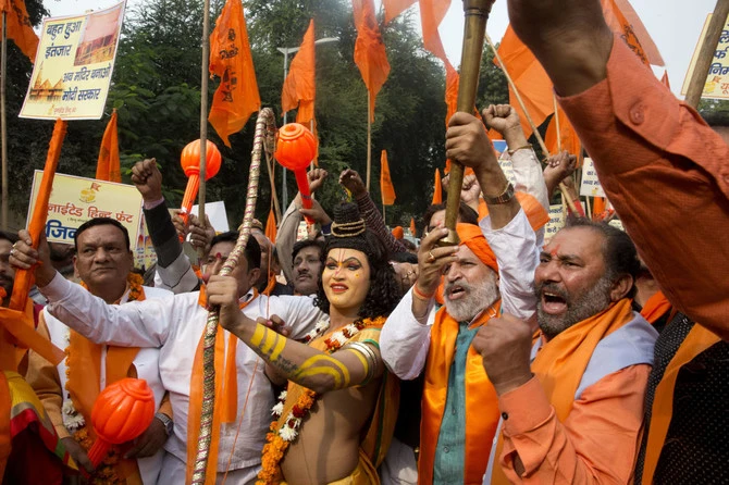 The Hindu hard-liners have pressured Prime Minister Narendra Modi’s government to move quickly on the issue. (AP)