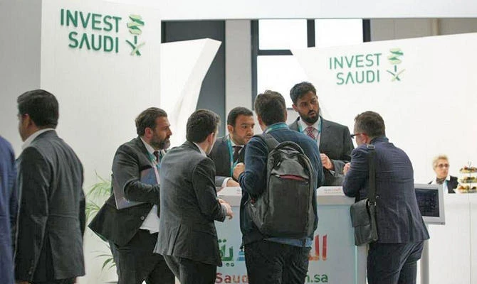 Visitors are seen at the Saudi pavilion of the World Tourism Exhibition in Berlin, Germany. (SPA)