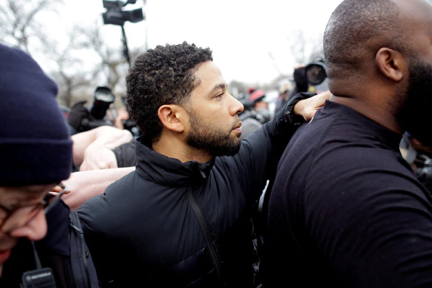 Jussie Smollett exits Cook County Department of Corrections after posting bail in Chicago, Illinois, on Feb. 21, 2019. (REUTERS/Joshua Lott/File Photo)