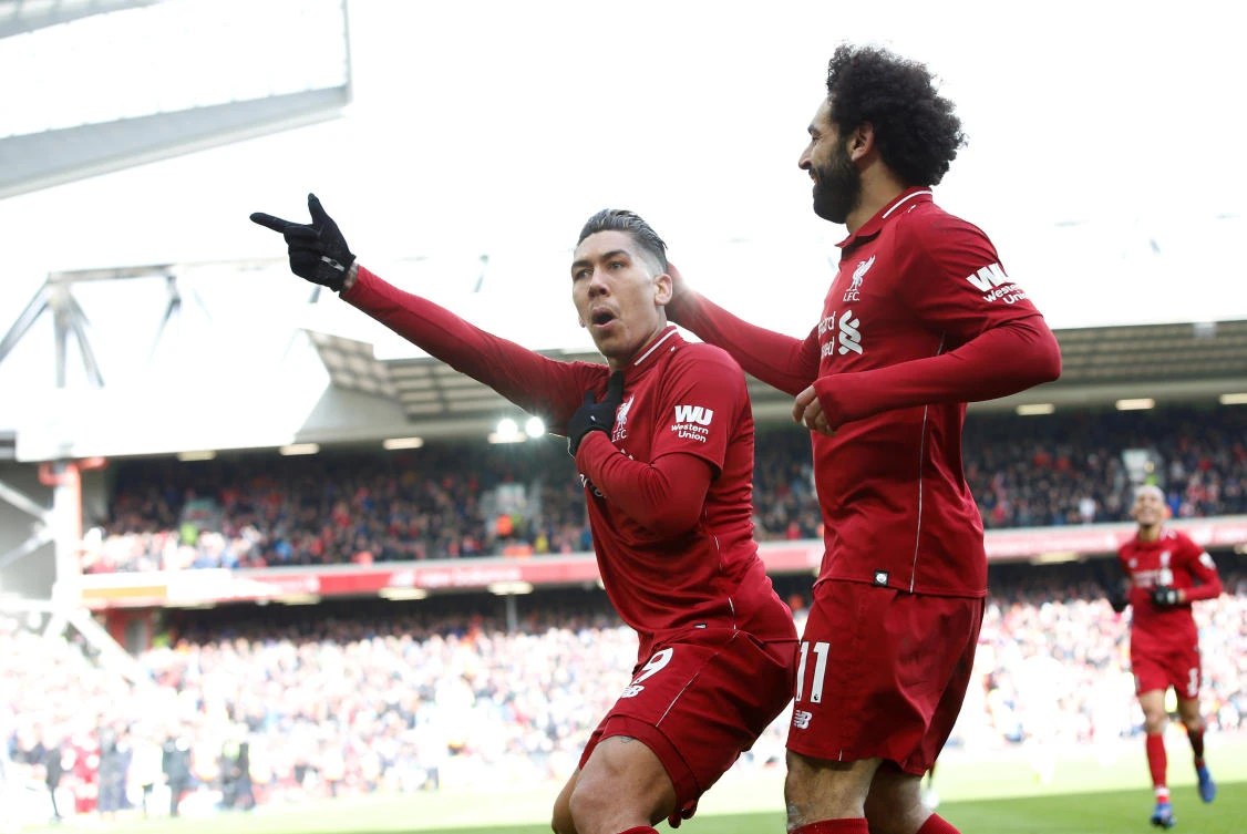 Roberto Firmino had a good day in front of goal as the Brazilian bagged a brace at Anfield. (AFP)