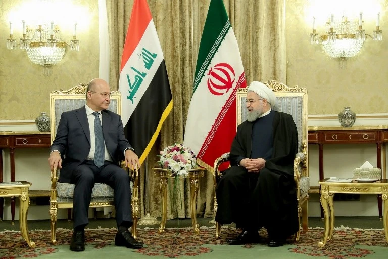 Iran's President Hassan Rouhani meeting with Iraq's President Barham Salih (L) in Tehran. (File/AFP)