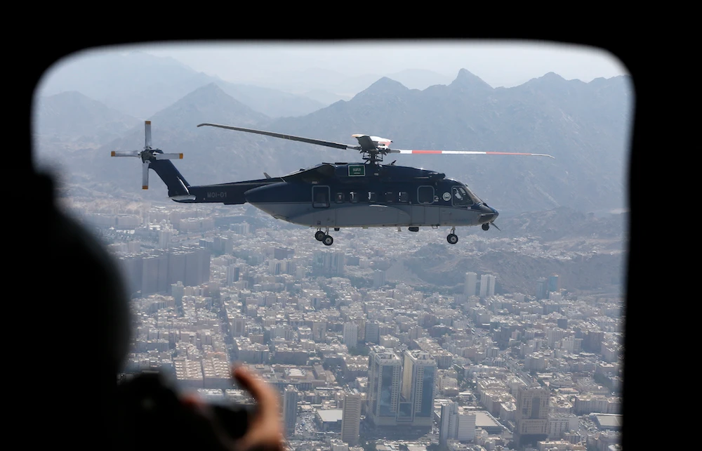 The kingdom’s is launching its first commercial helicopter operator with an initial capital of 565 million riyals. (File photo: AFP)