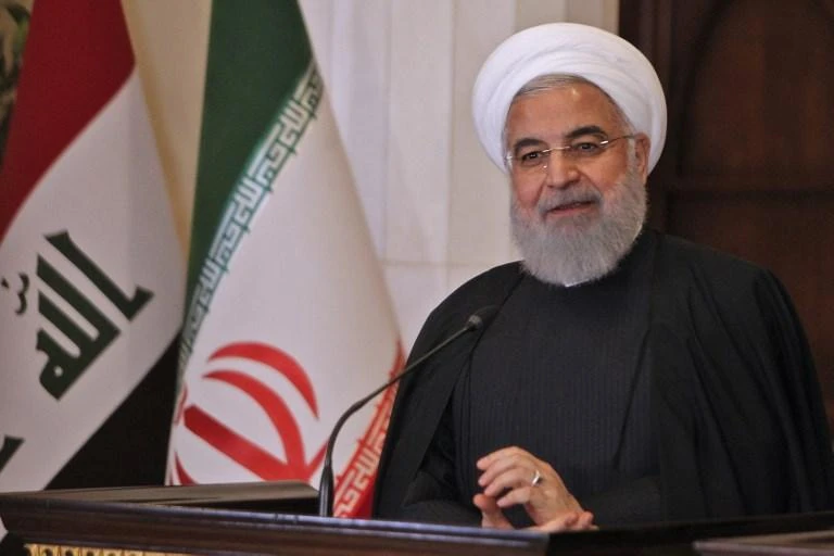 The Iranian President Hassan Rouhani met the cleric on the third day during his visit to Iraq. (AFP)