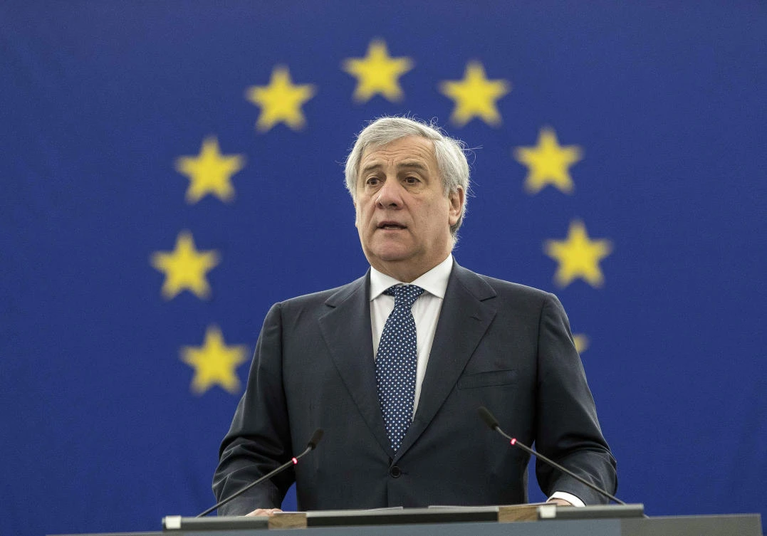 In this Wednesday, Jan.16, 2019 file photo, European Parliament President Antonio Tajani speaks at the European Parliament during a debate on Brexit, in Strasbourg, eastern France. (AP)