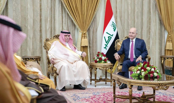 Iraq president meets with Saudi delegation to discuss wider trade ties
