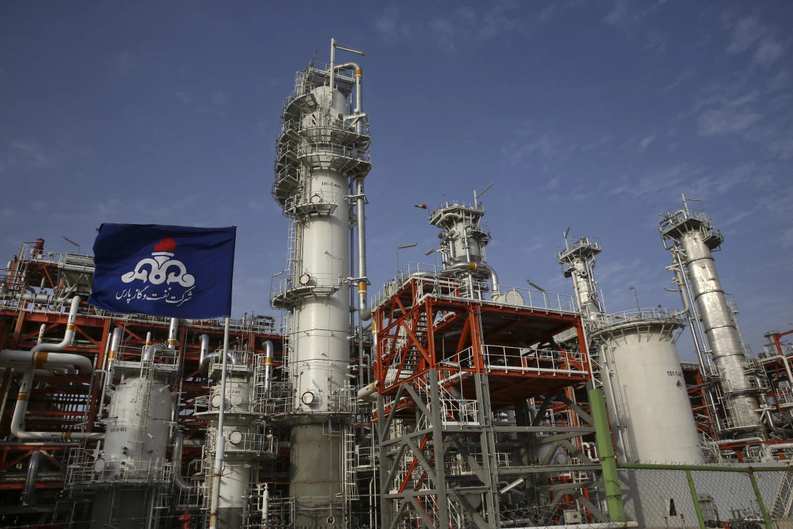This Saturday, March 16, 2019 photo, shows a natural gas refinery at the South Pars gas field on the northern coast of the Persian Gulf, in Asaluyeh, Iran. (AP)