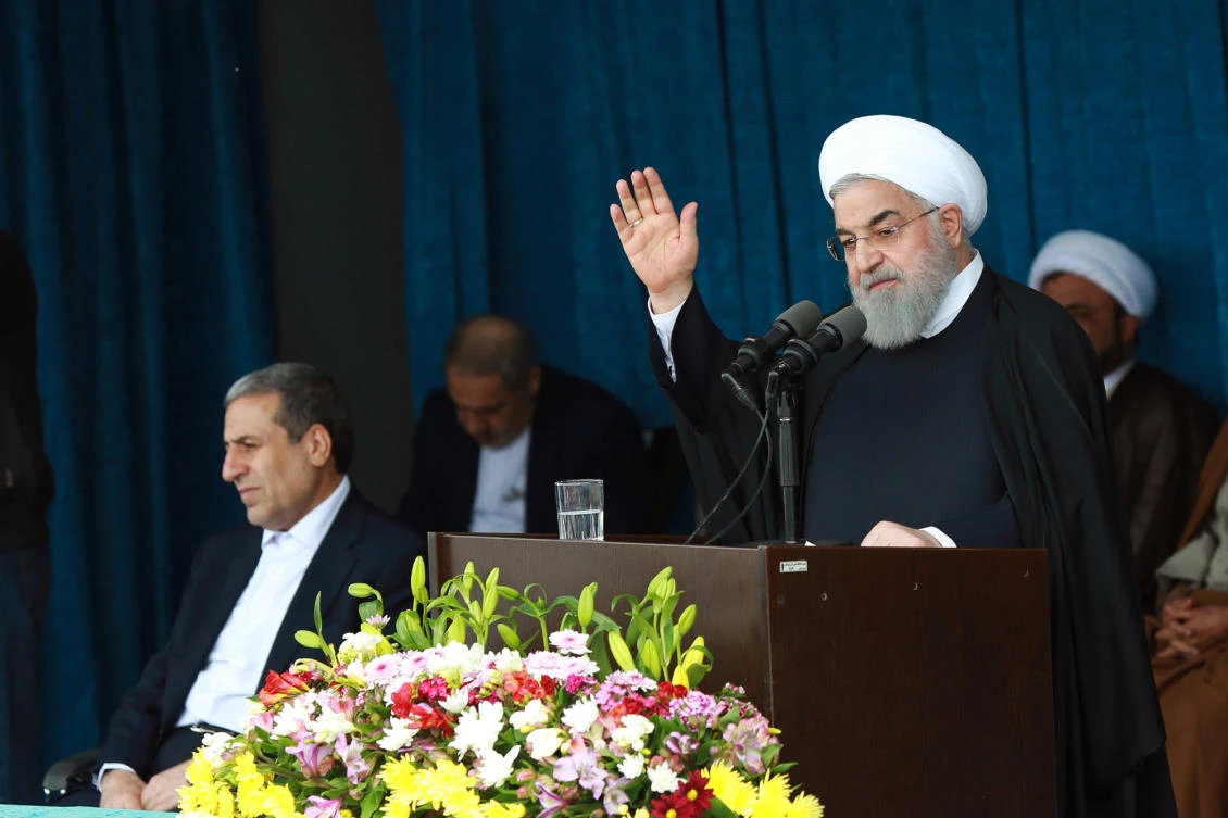 Iranian President Hassan Rouhani said the US sanctions have affected the value of rial currency and increased inflation, but the government would overcome the difficulties. (Official Iranian President website via Reuters)