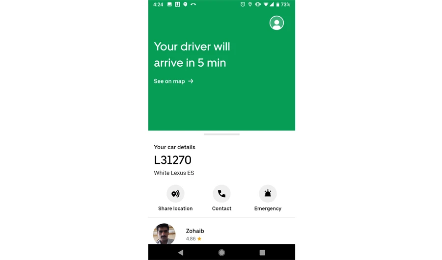 Uber Lite has many of its existing features like the ability to share your trip with friends and family and driver and vehicle details.