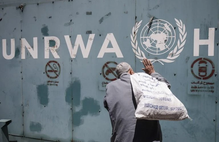 The UN Relief and Works Agency provides food assistance to 1 million people in Gaza every three months, which is half of the area’s population. (AFP)