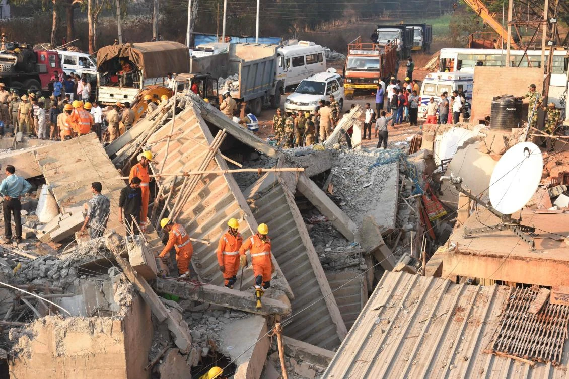Building collapses are frequent in India. (File/AFP)