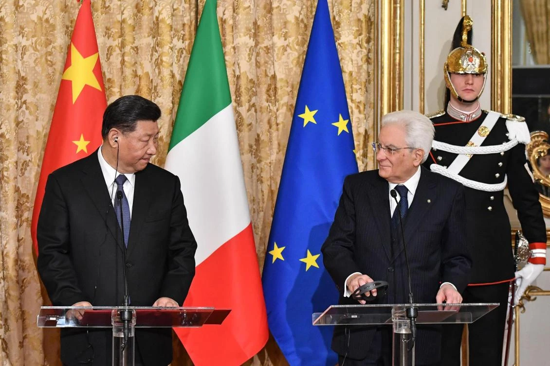 Chinese President Xi Jinping (L) and Italy’s President Sergio Mattarella address a joint press conference following their meeting on March 22, 2019 at the Quirinale presidential palace in Rome, as part of Xi Jinping’s two-day visit to Italy. (AFP)