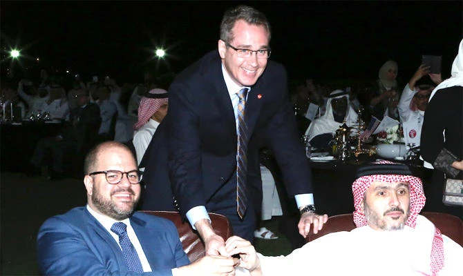 US Consul General in Jeddah Ryan M. Gliha and President of United Yousef Mohammed Naghi Company Ammar Yousef Naghi at the launch ceremony.