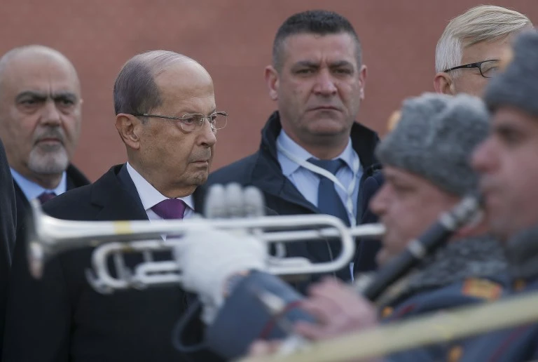 Lebanon's President Michel Aoun, above, arrived in Moscow on Monday. (AFP)