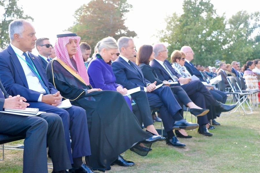 Saudi Minister of State for Foreign Affairs Adel Al-Jubeir at the Christchurch memorial. (Supplied)